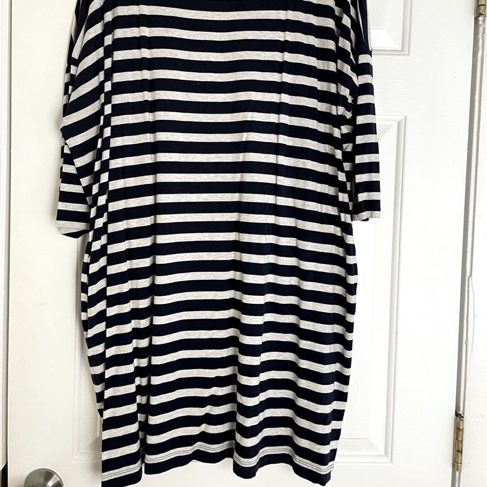 GAP 3/4 sleeve strip T-shirt dress